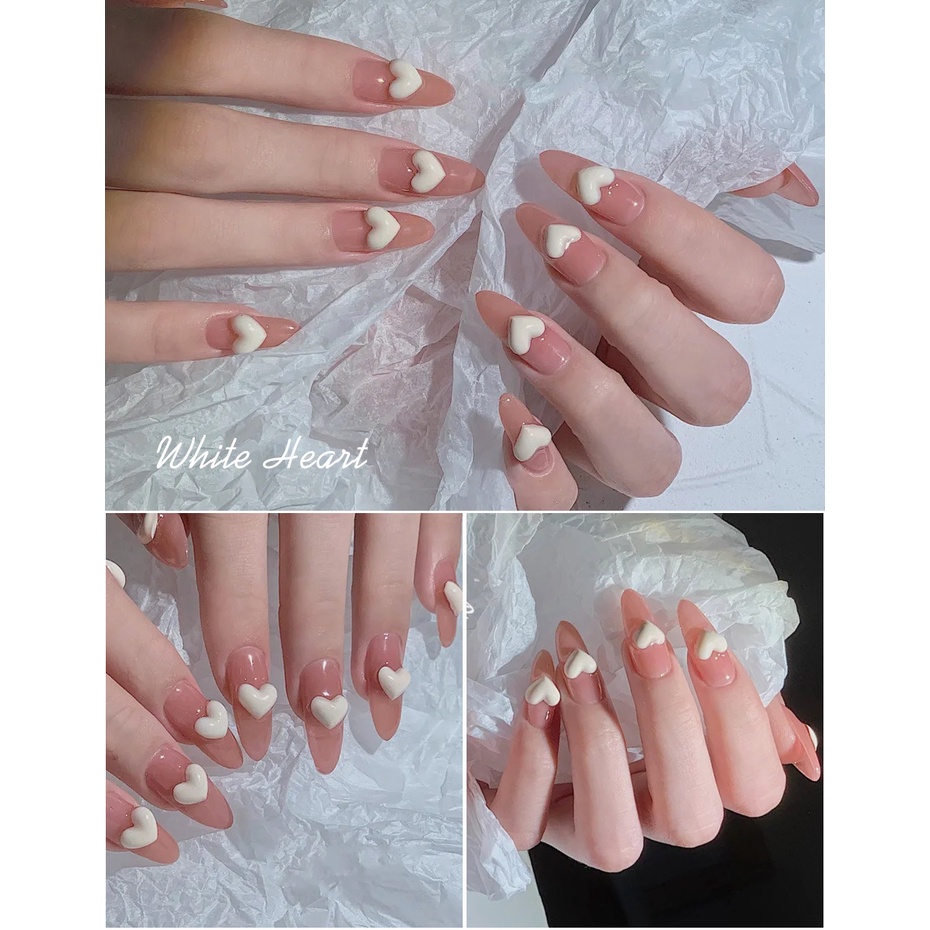 Set 50 Miếng Dán Trang Trí Móng Tay Họa Tiết Trái Tim Màu Gradient Dễ Thương