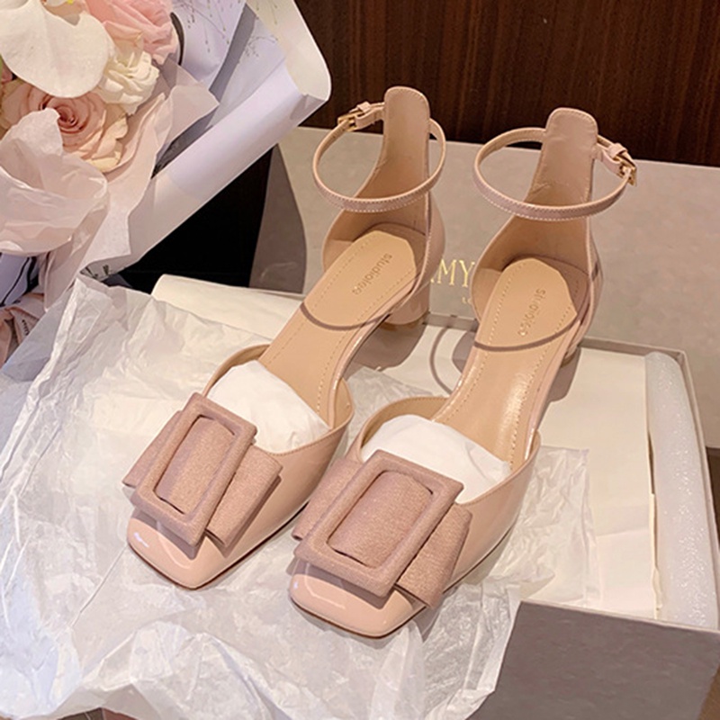 Xăng đan Cao Gót Mũi Vuông Thời Trang Dành Cho Nữ