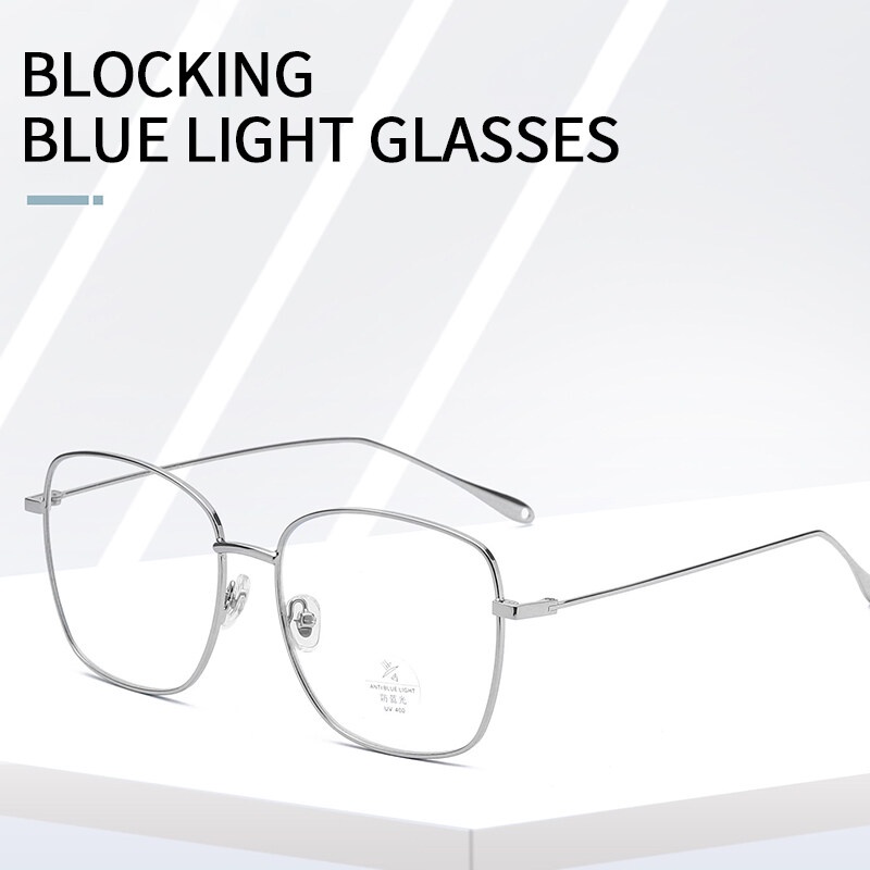 Mắt Kính Chống Bức Xạ Gọng Kim Loại Thời Trang Cho Nam