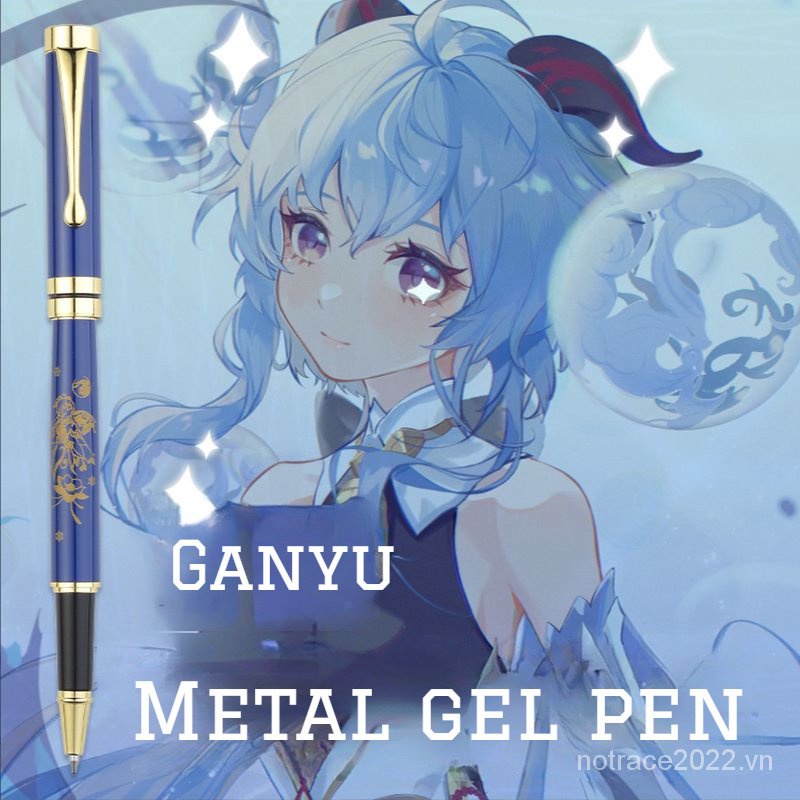 ★Genshin Impact★Bút Mực Gel Hai Chiều Bằng Kim Loại Họa Tiết Anime