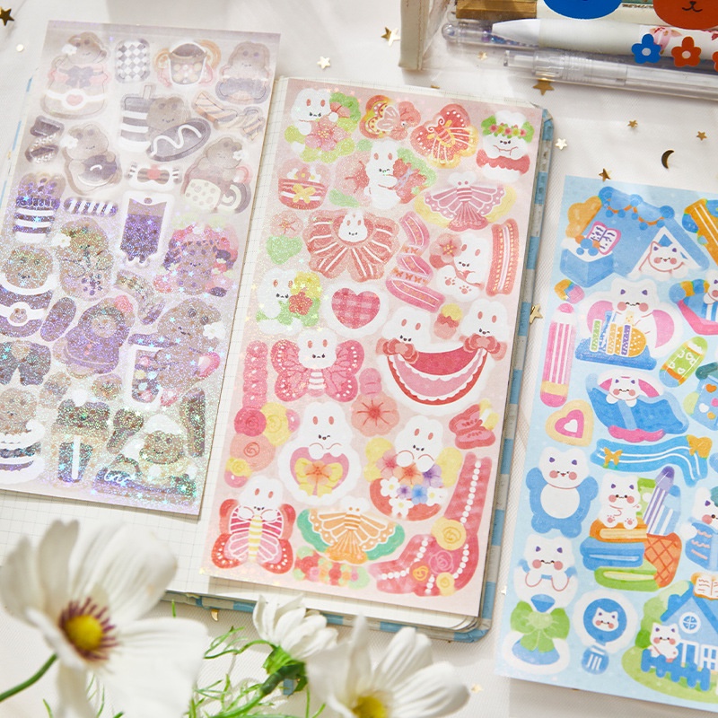 Miếng Dán Trang Trí Sổ Tay Họa Tiết Hoạt Hình Dễ Thương Cho Bé Gái