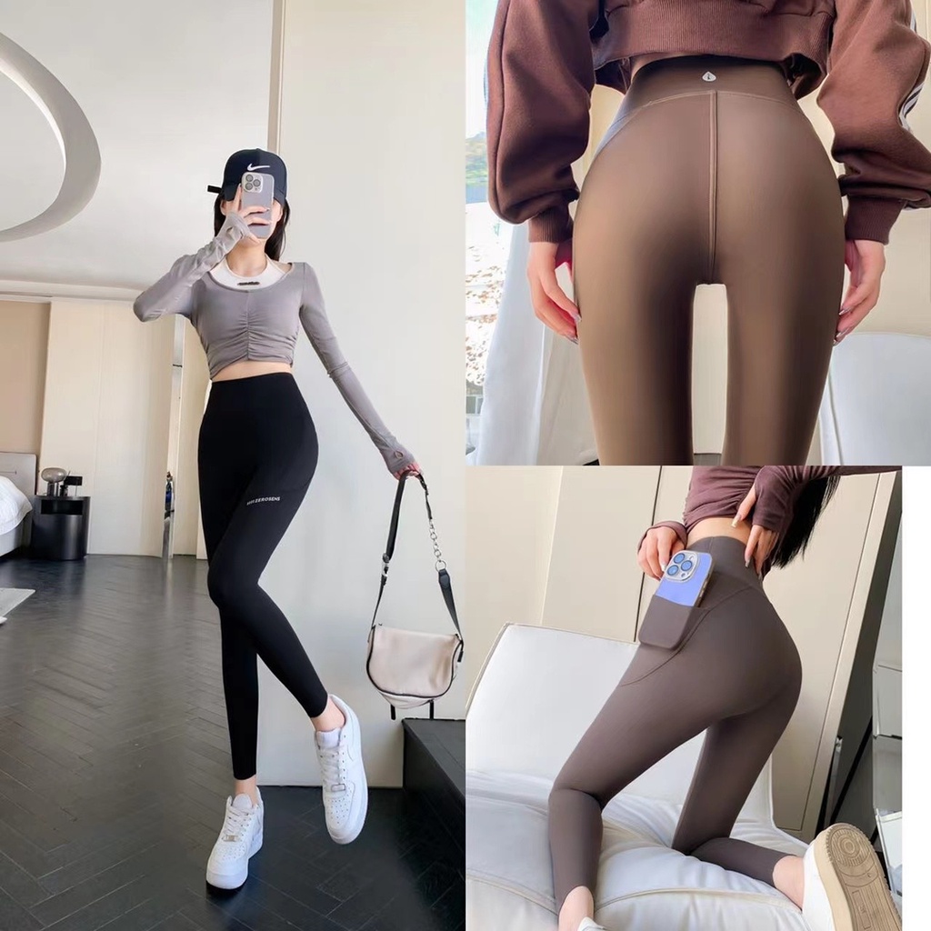 Quần Legging Thể Thao Có Túi In Chữ Thiết Kế Mới Thời Trang Mùa Xuân Thu Dành Cho Nữ