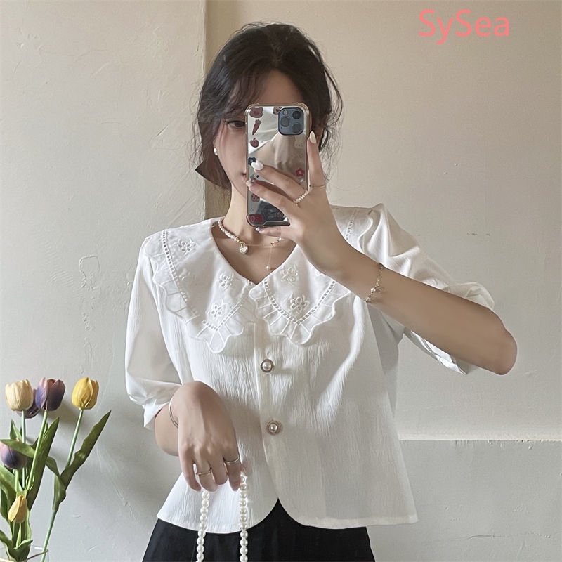 Áo Kiểu Tay Phồng Cổ Búp Bê Thời Trang Mùa Hè Pháp Cho Nữ