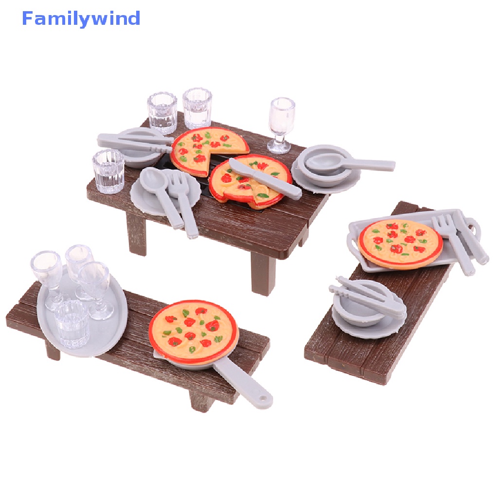 1 Bộ Bàn Ăn + Muỗng + Nĩa + Khay Nướng Bbq Trang Trí Nhà Búp Bê Tỉ Lệ 1: 12