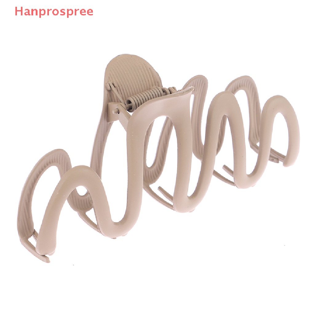 Hanprospree > Kẹp Tóc Càng Cua Tạo Kiểu Gợn Sóng Hình Học Màu Đục Đặc Biệt Cho Nữ