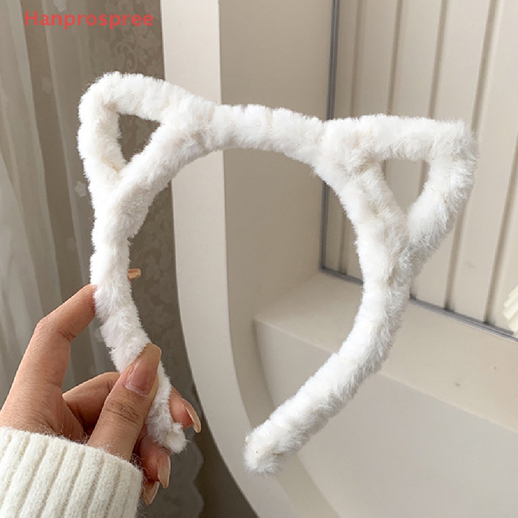 Hanprospree > Băng Đô Tai Thỏ Lông Xù Xinh Xắn Đáng Yêu Cho Nữ Rửa Mặt