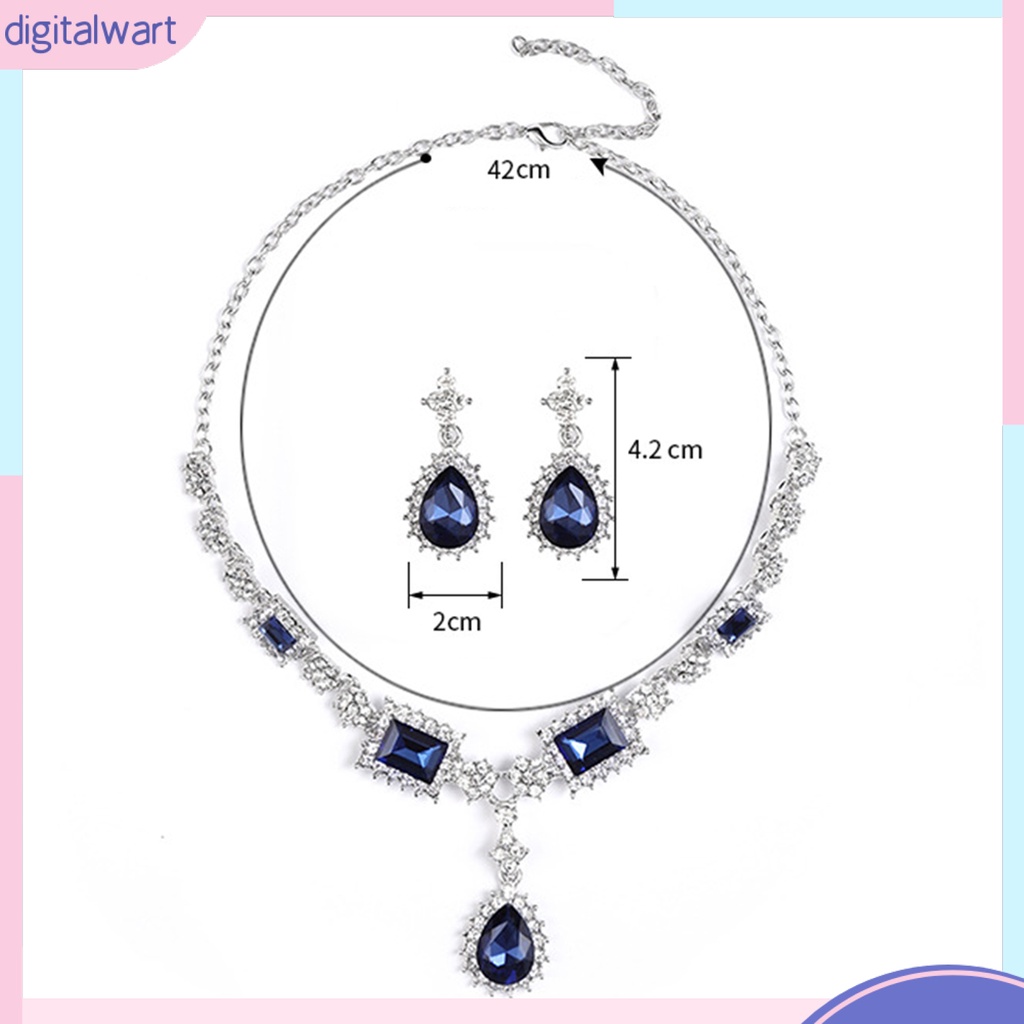 Set 2 Vòng cổ Và Bông Tai Đính Đá Sang Trọng Cho Nữ