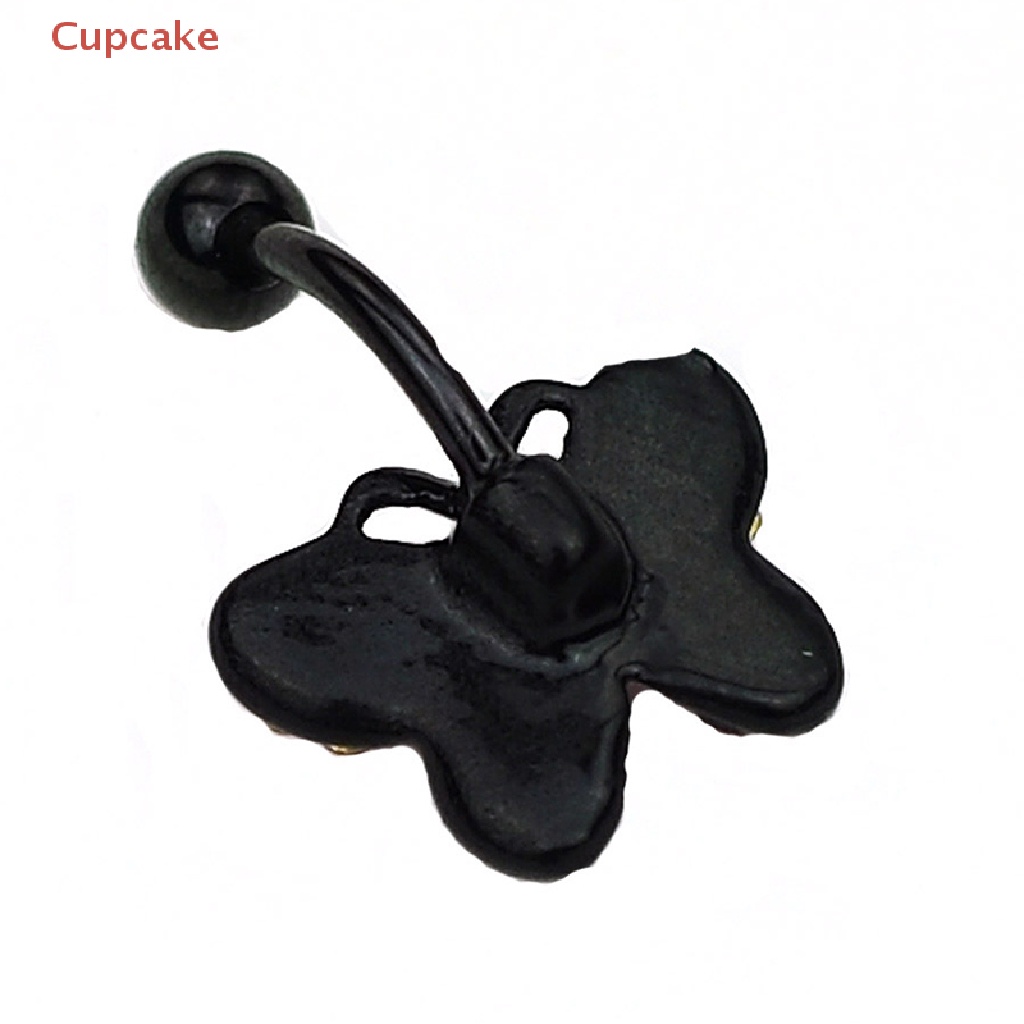 Khuyên Rốn Bằng Thép Không Gỉ Đính Đá Zircon Hình Bướm Chất Lượng Cao Quyến Rũ Thời Trang ERW