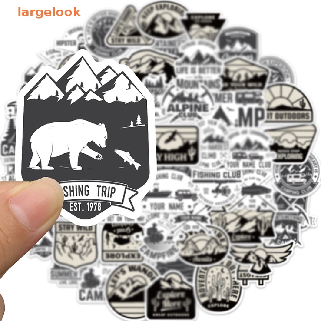 Bộ 56 Miếng Dán Họa Tiết Graffiti Hoạt Hình Màu Trắng Đen Trang Trí Xe Hơi / Vali / Laptop DIY