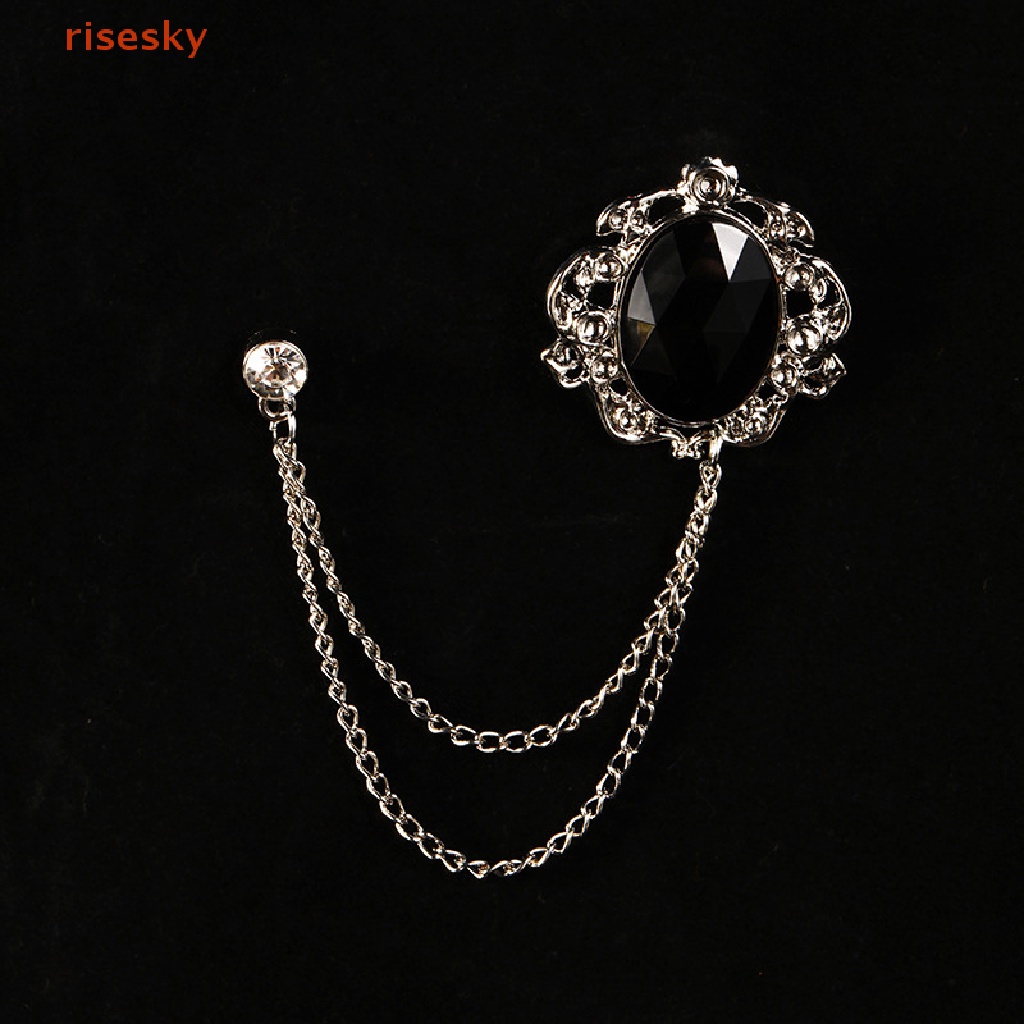 Ghim Cài Áo Hình Vương Miện / Hoa Đính Pha Lê Phối Dây Xích Tua Rua Thời Trang Cho Nam Và Nữ