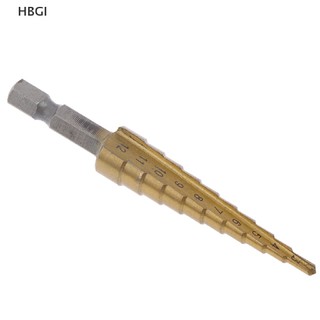 HBGI> 3-12mm Coated Stepped Drill Bits Hex Handle Drill Bit Metal Drilling Power Tool HOT