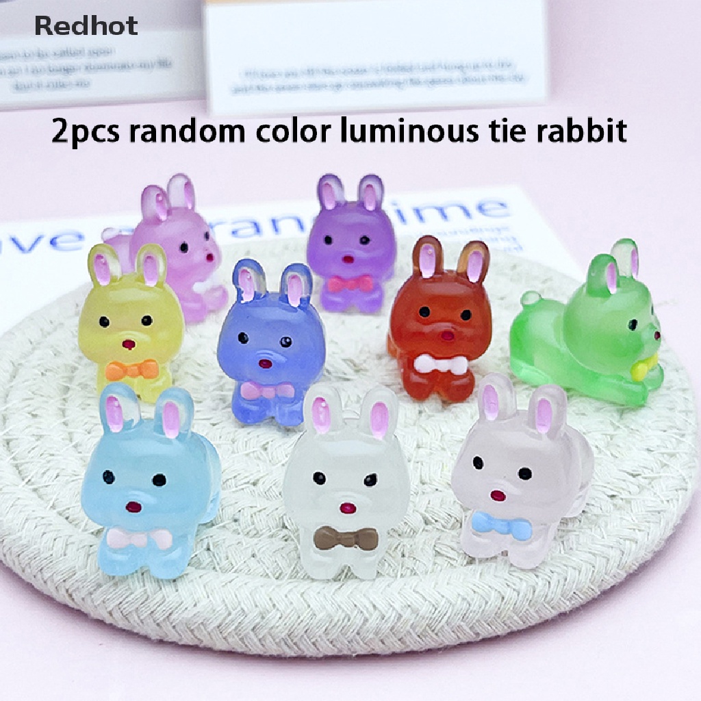 &lt; Redhot &gt; Bộ 2 Tượng Thỏ Hoạt Hình Mini Trang Trí Xe Hơi