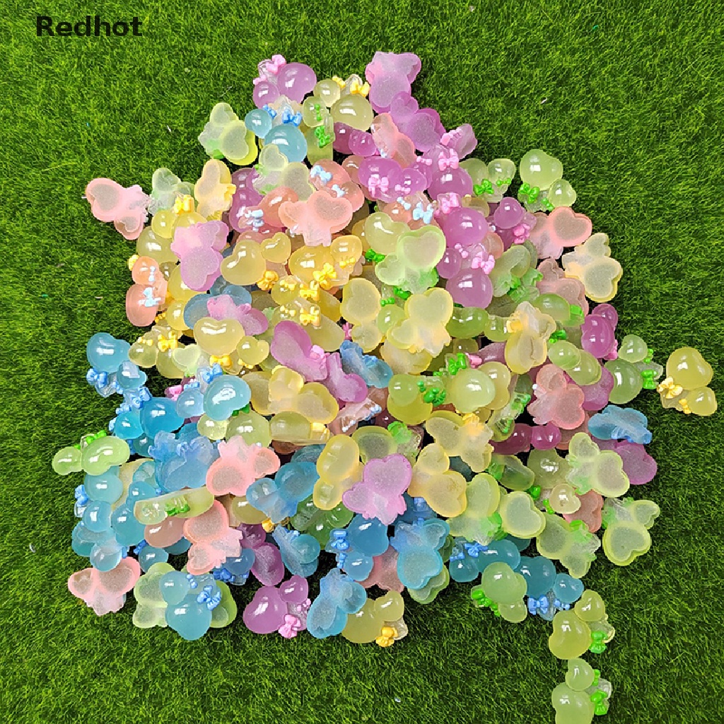 &lt; Redhot &gt; Bộ 5 Bong Bóng Trái Tim Bằng Nhựa Phát Sáng Màu Sắc Ngẫu Nhiên