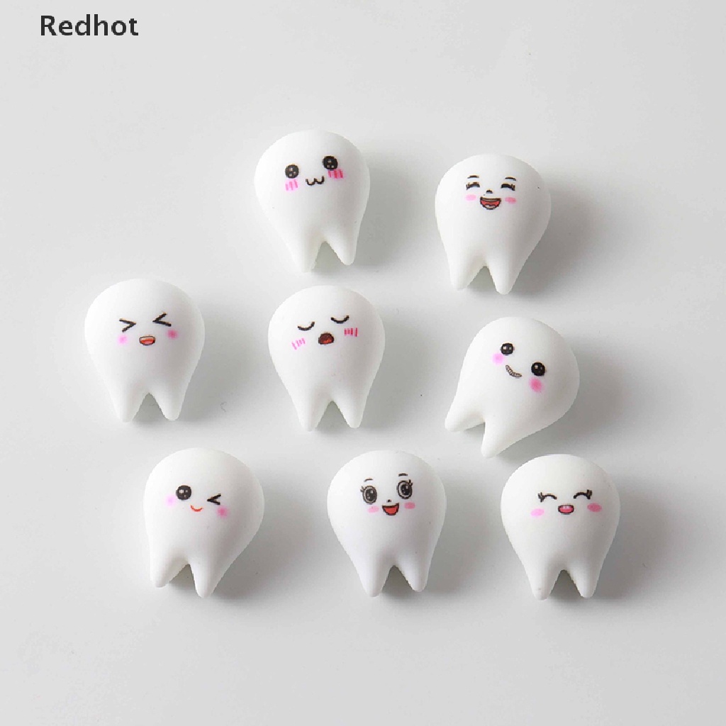 &lt; Redhot &gt; Bộ 5 Răng Nhựa Phát Sáng Trong Bóng Tối Mini Trang Trí Tiểu Cảnh