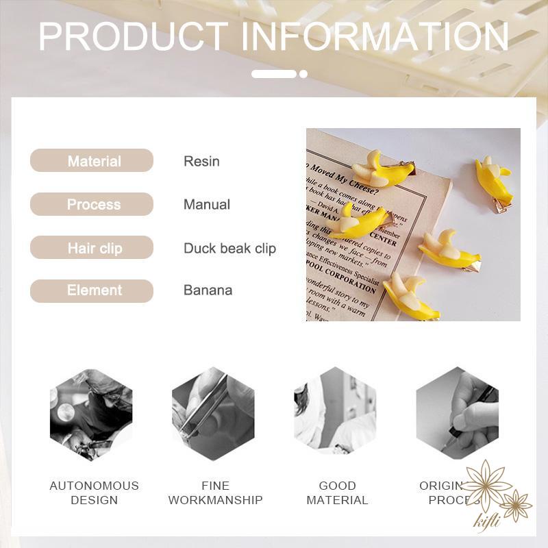 Kẹp Tóc Hình Quả Chuối Dễ Thương Sáng Tạo Vui Nhộn Cho Bé Gái