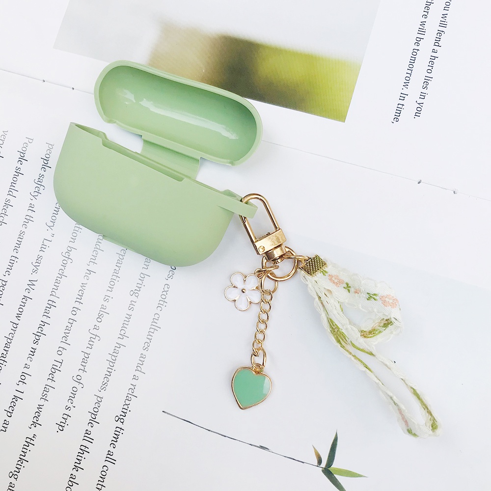 Vỏ Bảo Vệ Hộp Sạc Tai Nghe OPPO Enco buds 2 / Air 2i Bằng Silicon Hình Trái Tim Phối Ren Thời Trang