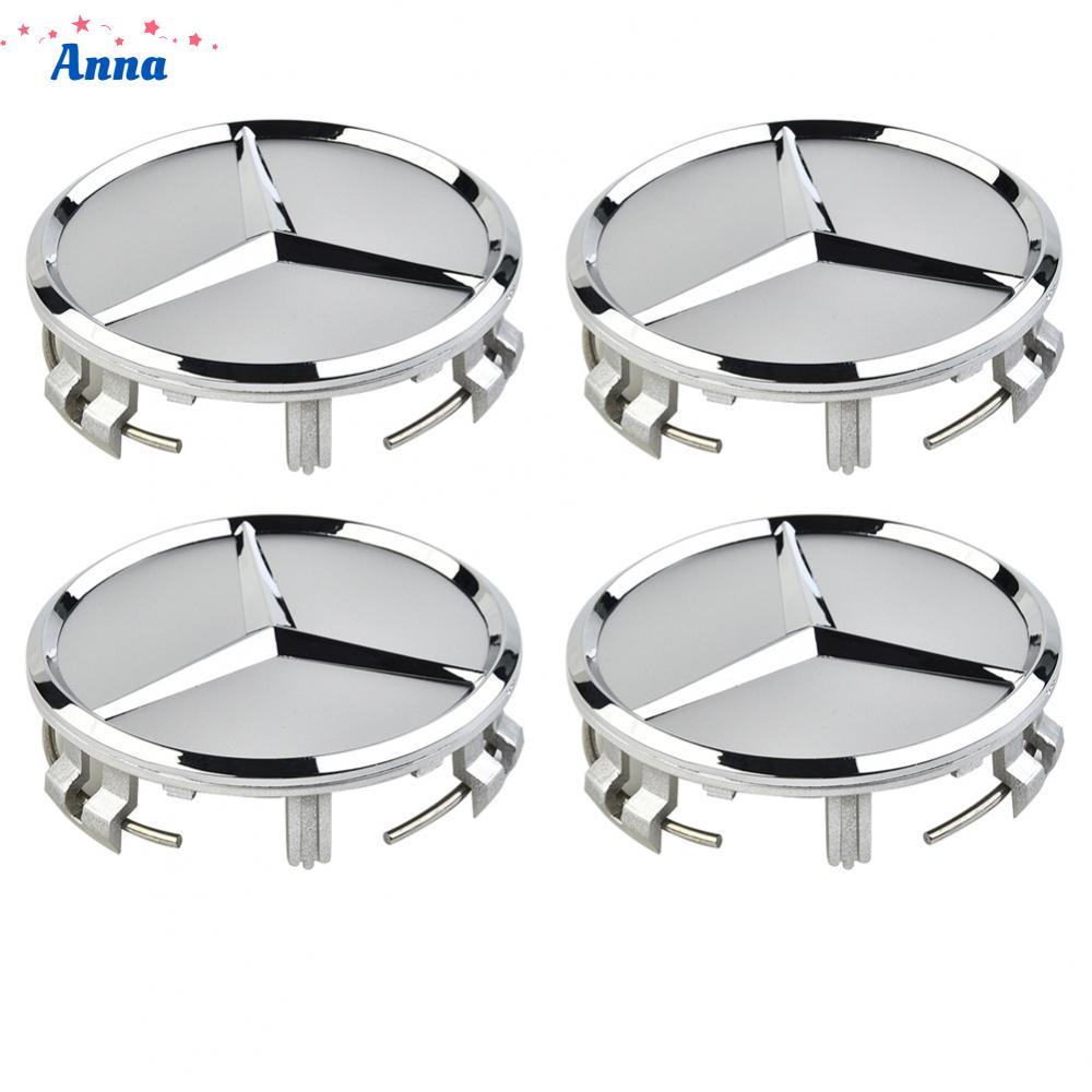 Bộ 4 Nắp Đậy Trục Bánh Xe Hơi A B C E S M Class CLA GLA SLK Bằng Hợp Kim Bạc