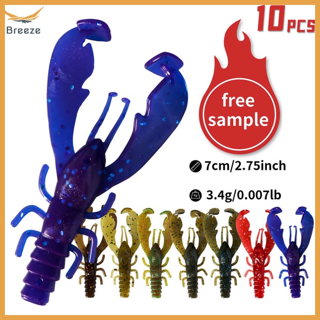 Set 10 Mồi Giả Nhử Cá 7cm Bằng Nhựa Pvc Chất Lượng Cao Gắn Kèm Móc Câu Tiện Dụng