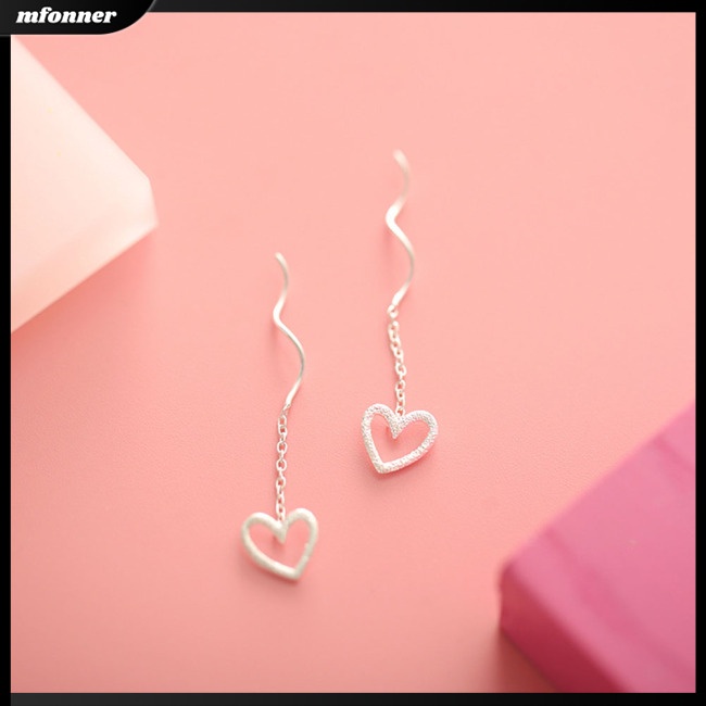 Bông Tai Dáng Dài Phối Tua Rua Phong Cách Hàn Quốc