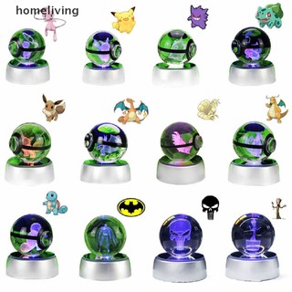 Đồ Chơi Quả Cầu Pha Lê pokemon 3d Có Đèn led (Không Kèm Đế)