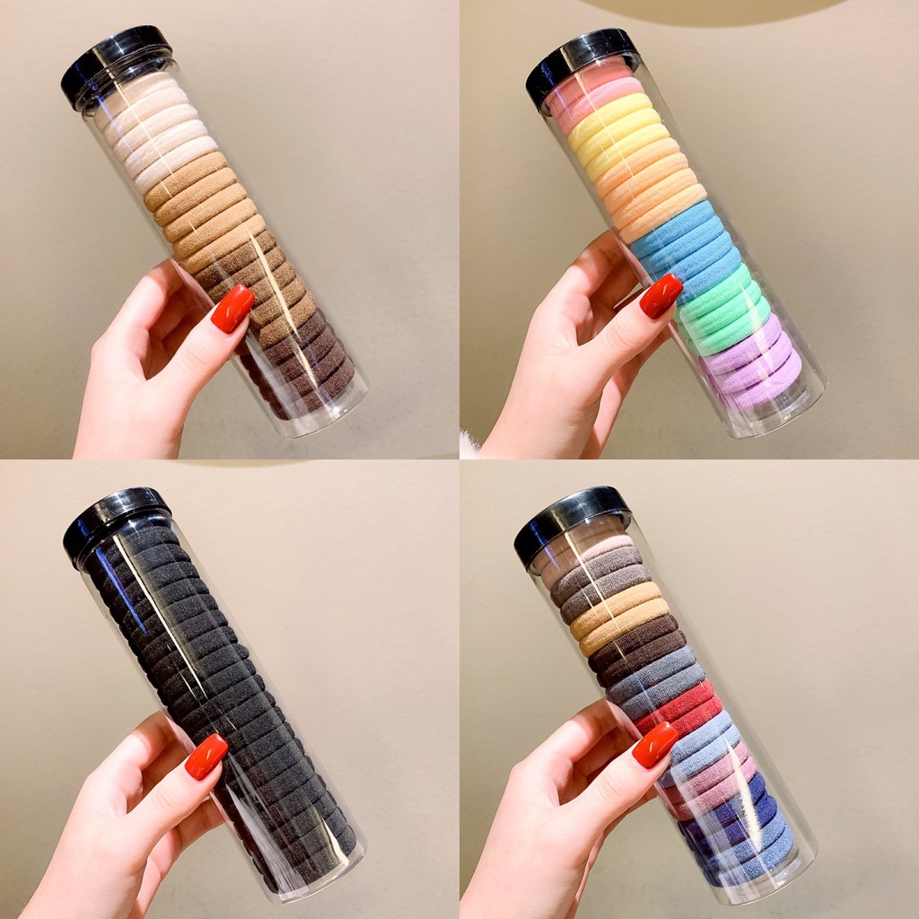 Dây Buộc Tóc Cao Su Co Giãn Không Làm Đau Bằng Da Phong Cách Hàn Quốc Cho Nữ Băng Đô Chịu Nhiệt Thiết Kế Đơn Giản Thời Trang