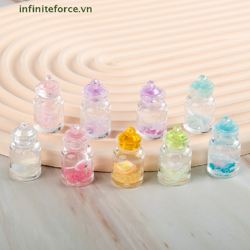 Set 10 Mặt Dây Chuyền Resin Phát Sáng DIY Hình Chai Nước Hoạt Hình Đáng Yêu