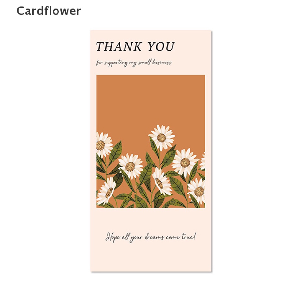 Bộ 50 Miếng Dán Niêm Phong Bao Bì Thực Phẩm In Chữ Thank You Và Hoa