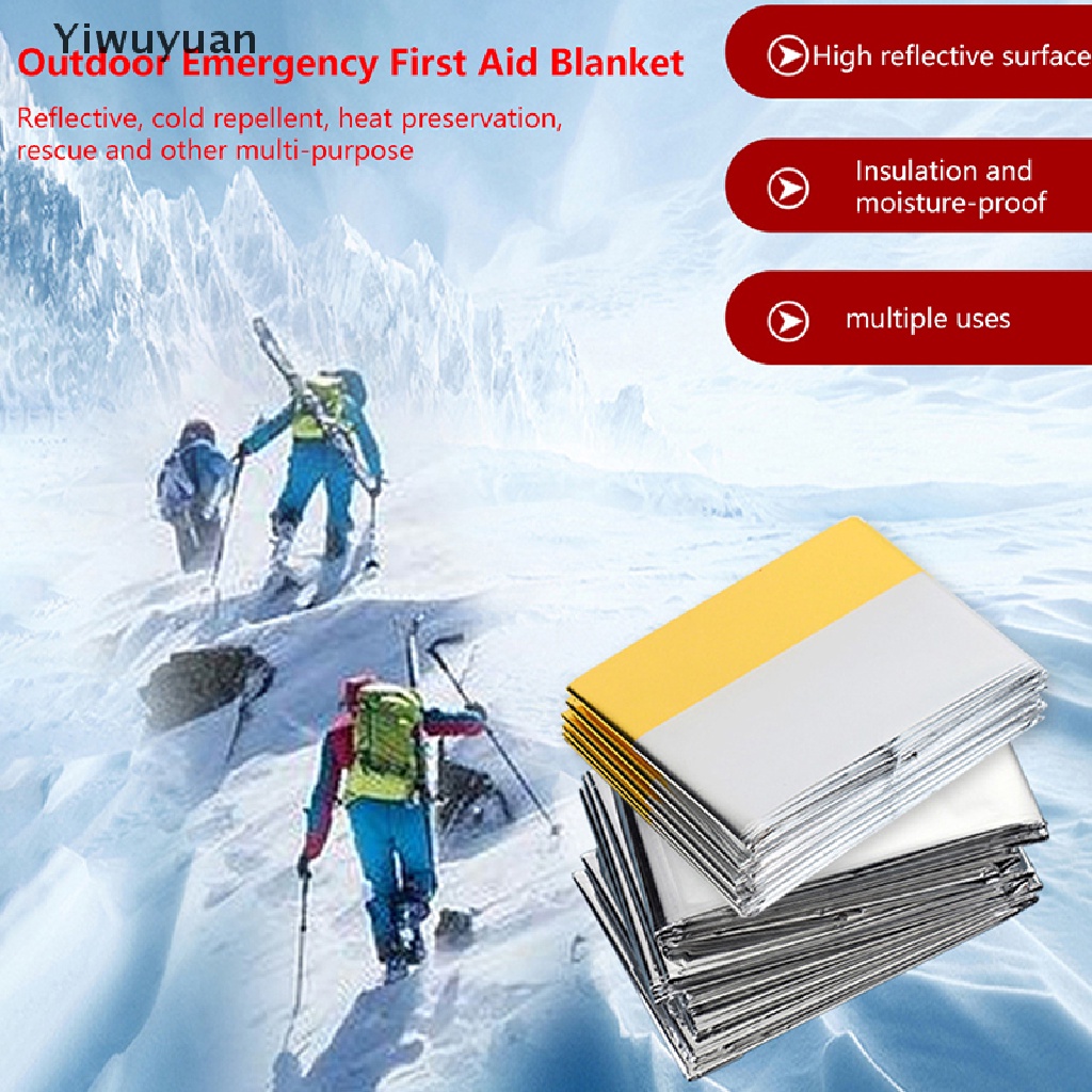 < Yiwuyuan > Chăn Sơ Cứu Cách Nhiệt Bằng Màng Polyester Dùng Khi Đi Cắm Trại Ngoài Trời