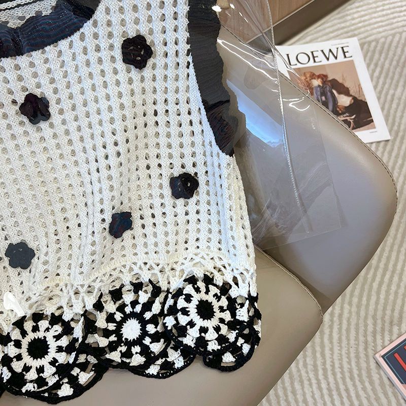 Áo Dệt Kim Sát Nách Thêu Hoa Hồng Thời Trang Mùa Hè 2022 Cho Nữ