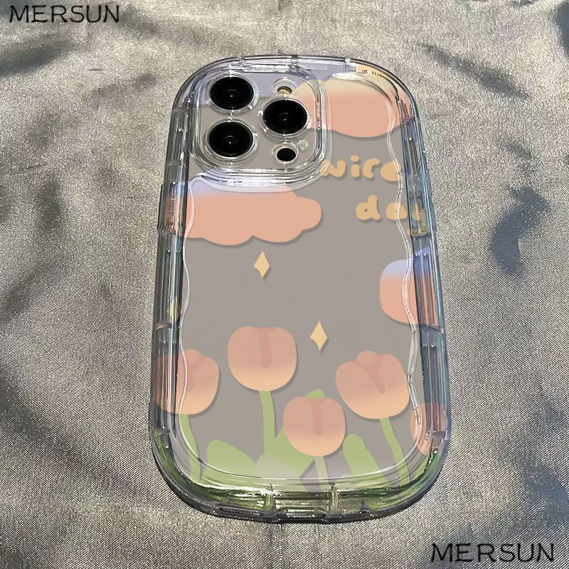 ✅Ốp Điện Thoại Mềm Trong Suốt Chống Sốc Hình Hoa Tulip Cho Iphone Promax 14 / Caiyun 12118pxs 7 xr13