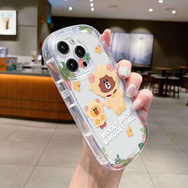 ✅Ốp Điện Thoại Mềm Trong Suốt Chống Sốc In Hình Gấu Nâu / Vịt Vàng Cho Iphone Xs 12 / 14 13 / promaxxr11 78p / S6EA