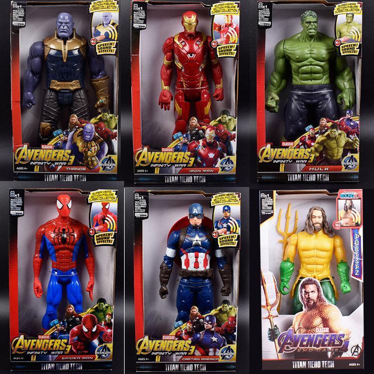 Búp Bê Đồ Chơi Có Đèn Và Nhạc Phiên Bản Avengers / Người Sắt / Hulk / Captain America Có Khớp Cử Động Cho Bé