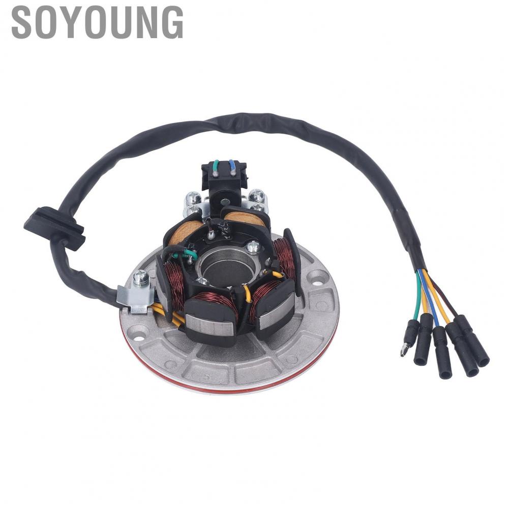 Soyoung Ignition Stator Rotor  Powerful Increase Intensity 75.10mm Coil Diameter 100.19mm Mounting Hole Magneto Flywheel for Motorcycle