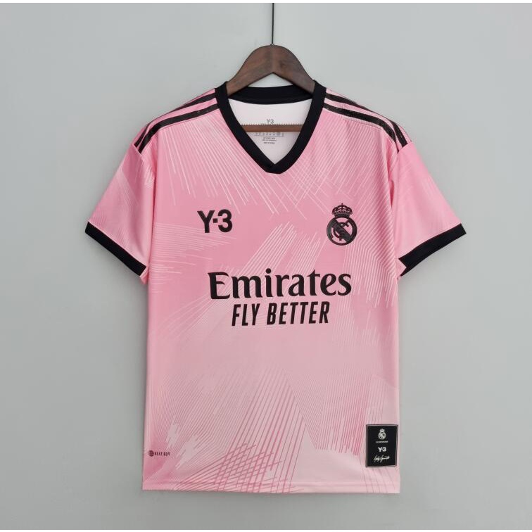 Áo Thun Bóng Đá Real Madrid Màu Hồng / Hồng / y3: 1 Phiên Bản Thái Lan II 1: 1 2022
