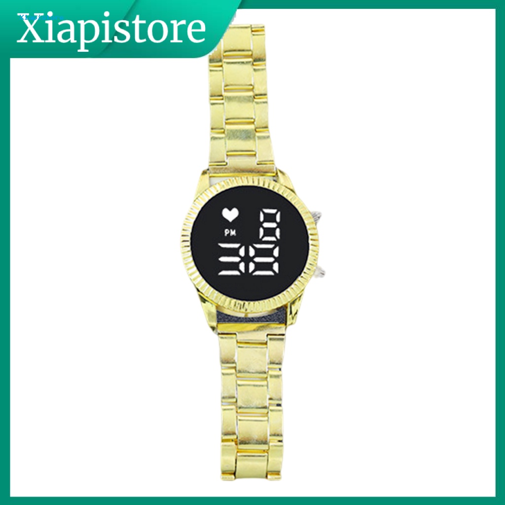 [Xiapistore] Đồng Hồ Đeo Tay Điện Tử Màn Hình LED Tròn Cỡ Lớn Dây Hợp Kim Hiển Thị Thời Gian Chính Xác Nhiều Màu Sắc Tùy Chọn