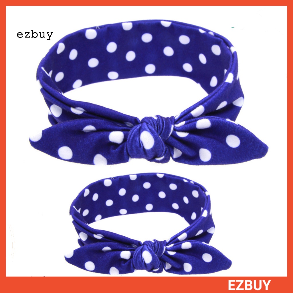 Set 2 Băng Đô Tai Thỏ Bằng Vải Mềm Tinh Tế Cho Mẹ Và Bé Chụp Ảnh