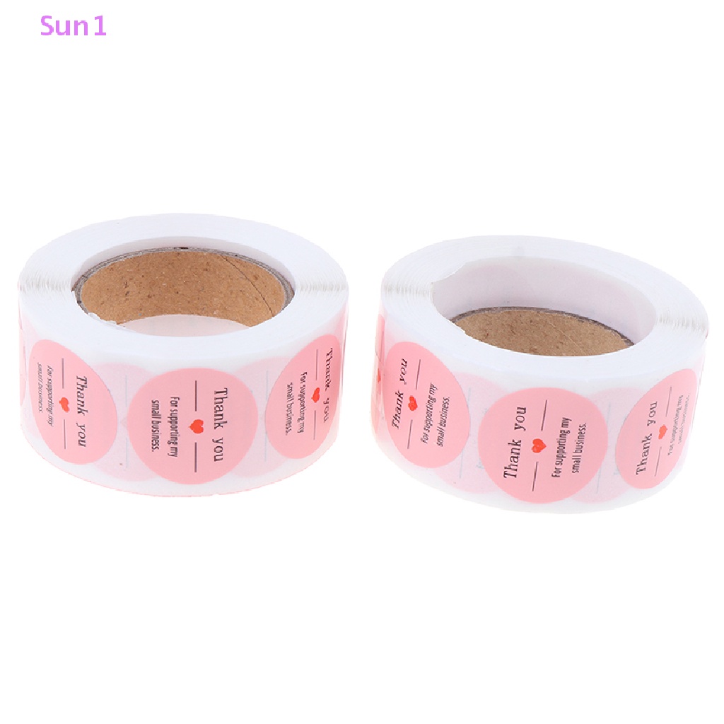 Bộ 500 Miếng Dán Màu Hồng In Chữ Thank You Sun1 Dùng Trang Trí Sổ Tay