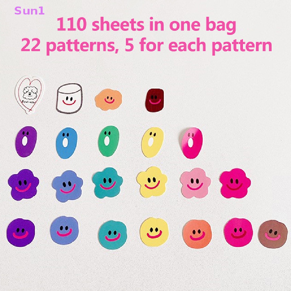 Set 1: 110 Sticker Mặt Cười Nhiều Màu Sắc Dễ Thương Dùng Để Trang Trí Văn Phòng / Trường Học