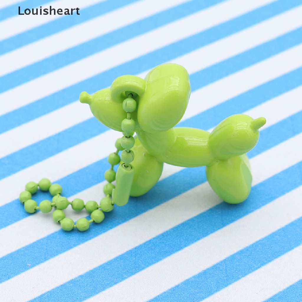 Móc Khóa Hình Chú Chó Và Bong Bóng Louisheart Mini Màu Kẹo Dễ Thương