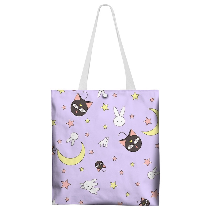 Ví Canvas Dây Rút Dáng Ngắn In Hình Thủy Thủ Mặt Trăng Xinh Xắn