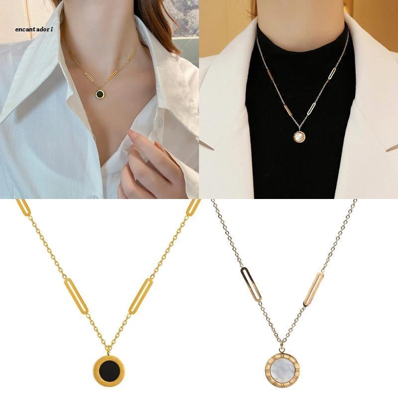 ✿ Dây Chuyền Choker Mặt Tròn Khắc Chữ Số La Mã Thời Trang Cho Nữ