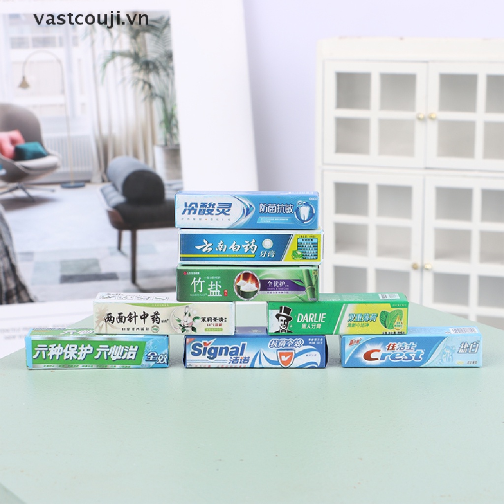 Set 5 Mô Hình Kem Đánh Răng Tỉ Lệ 1 / 12 Trang Trí Nhà Búp Bê