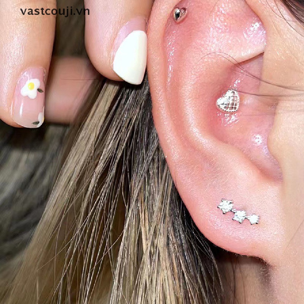 1 Đôi Bông Tai Đính Đá Zircon Thời Trang Cho Nữ