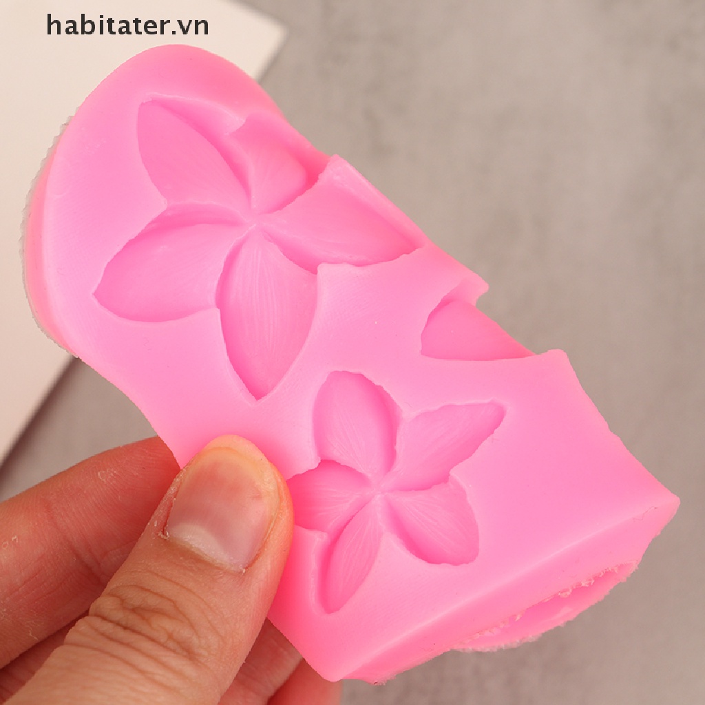 TATER 1Pc Plumeria Flower Silicone Mold DIY Sugarcraft Fondant Cake Decorag Tools VN
