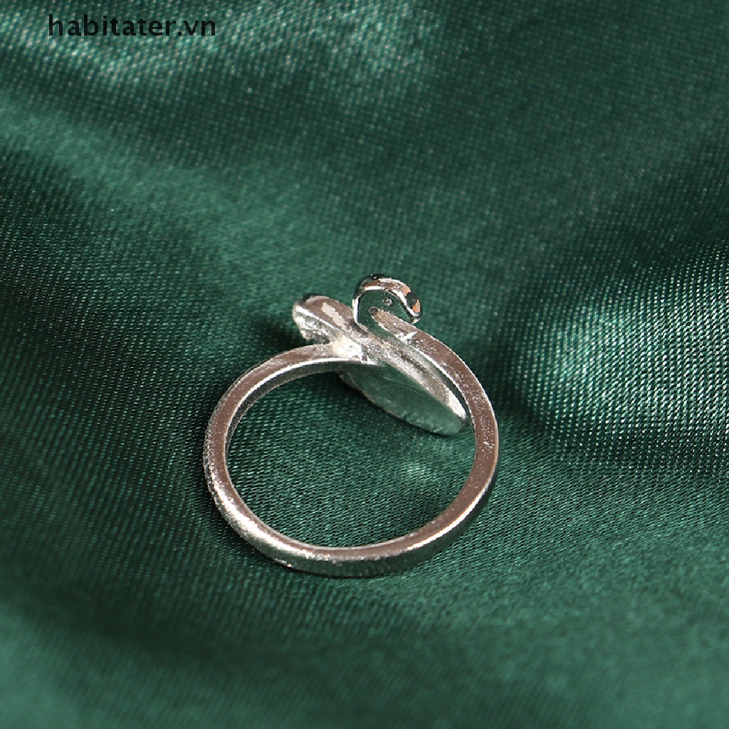 TATER Adjustable White Swan Open Ring Knitg Crochet Metal Loop Sewing Accessories VN