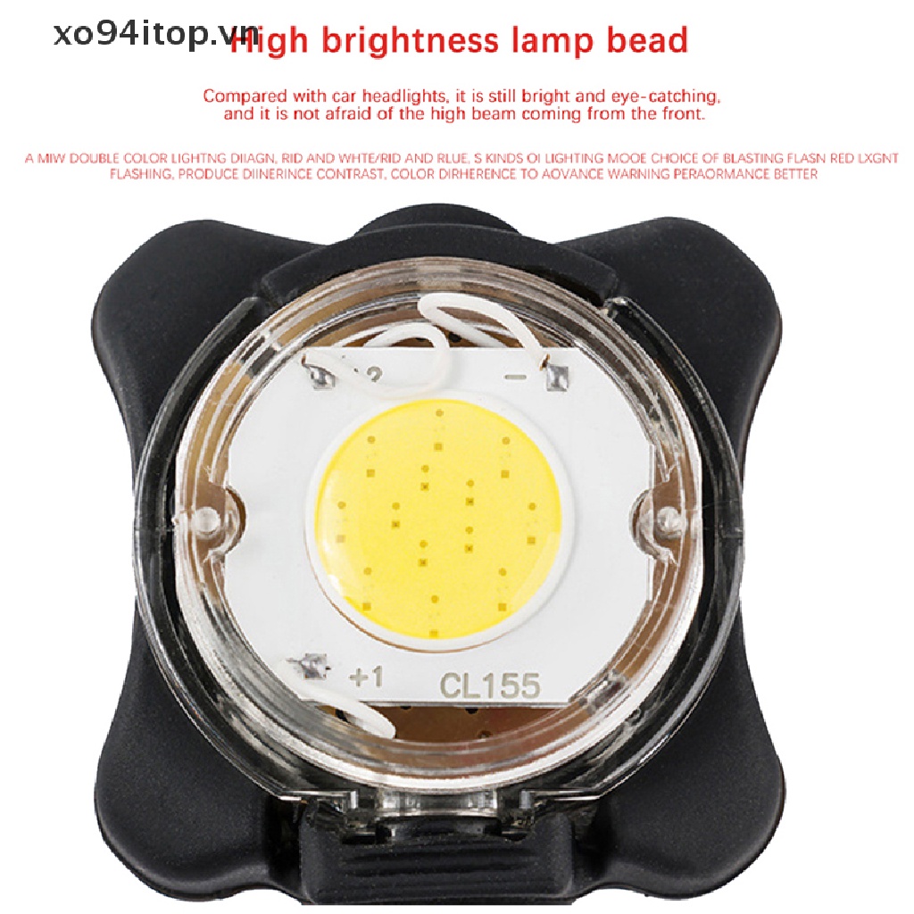 Đèn XOITOP Bằng Hợp Kim Nhôm Chống Thấm Nước Kèm Sạc USB Tiện Dụng Cho Xe Đạp