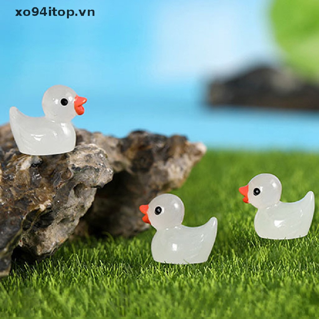 Set 5 Chú Vịt Mini Bằng Nhựa Phát Quang Dùng Để Trang Trí