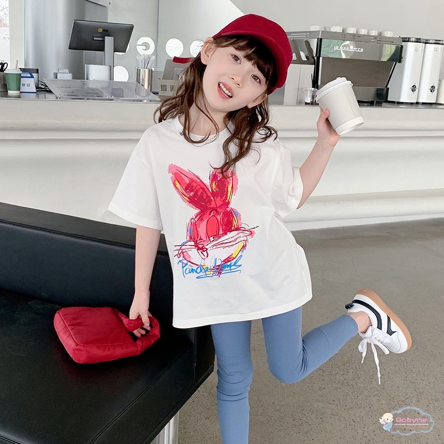 Áo Thun Tay Ngắn Thoải Mái Chất Lượng Cao Dễ Thương Cho Bé Gái