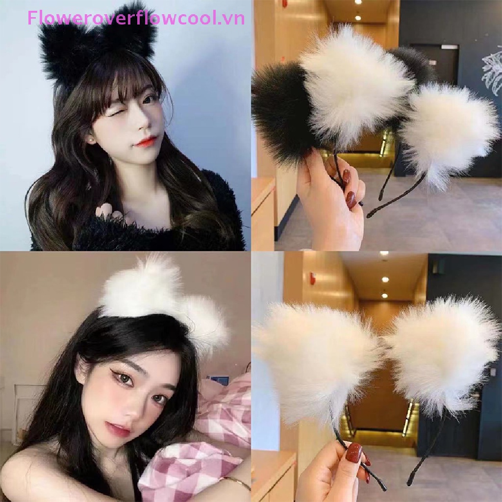 Cài Tóc Tai Mèo Phối Lông Dễ Thương Cho Nữ