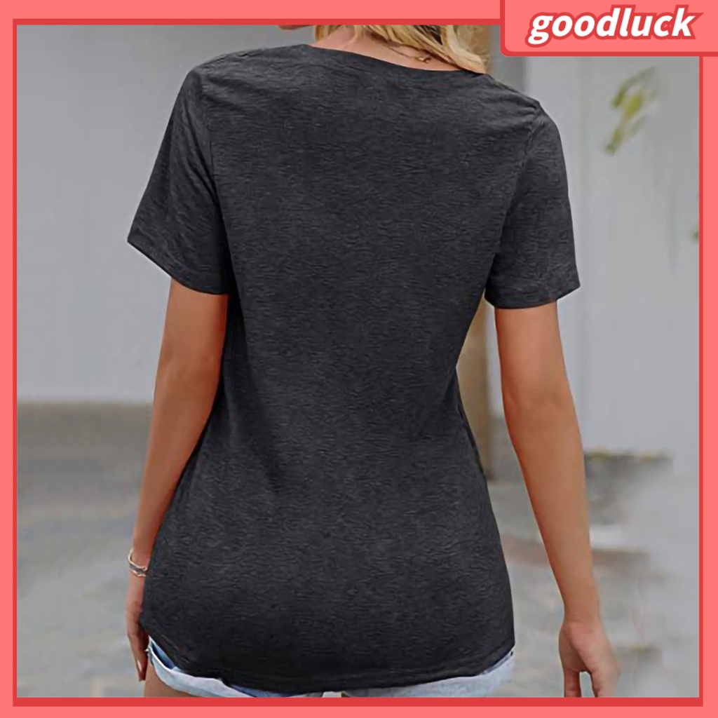 Áo Thun Tay Ngắn Cổ Tròn Màu Trơn Dáng Rộng Phối Túi Thời Trang Đường Phố Cá Tính Cho Nữ